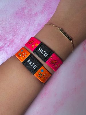 VIA SOL Double-face Wristband Pink/Orange