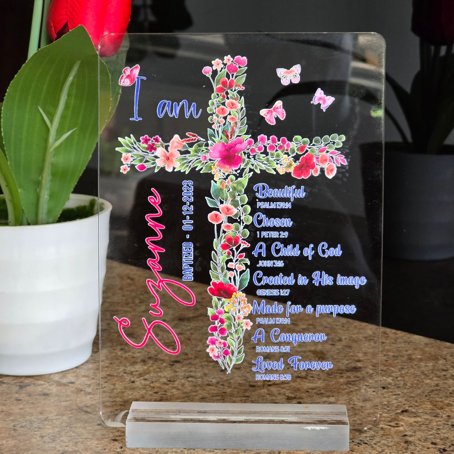 Floral cross Plaque