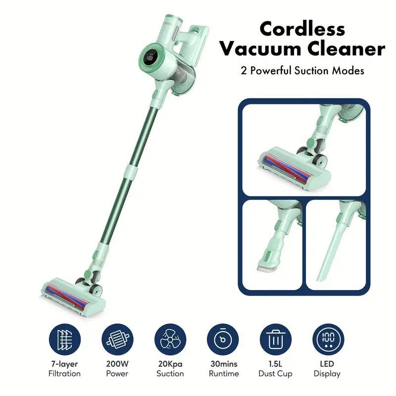 40-Minute Runtime Cordless Vacuum Cleaner