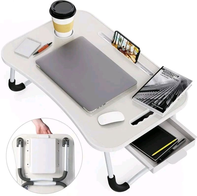 Lightweight Laptop Tables with Cup Holder and Device Slots.