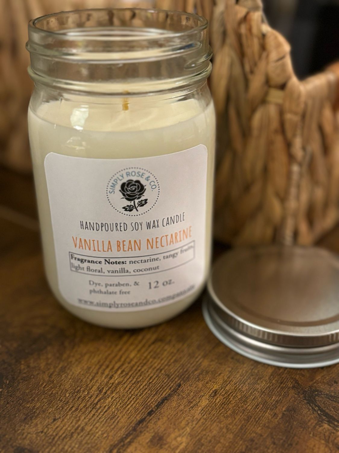 Vanilla Bean Nectarine- 12 oz. Candle