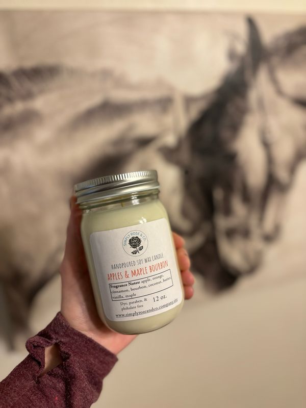 Apples &amp; Maple Bourbon- 12 oz. Candle