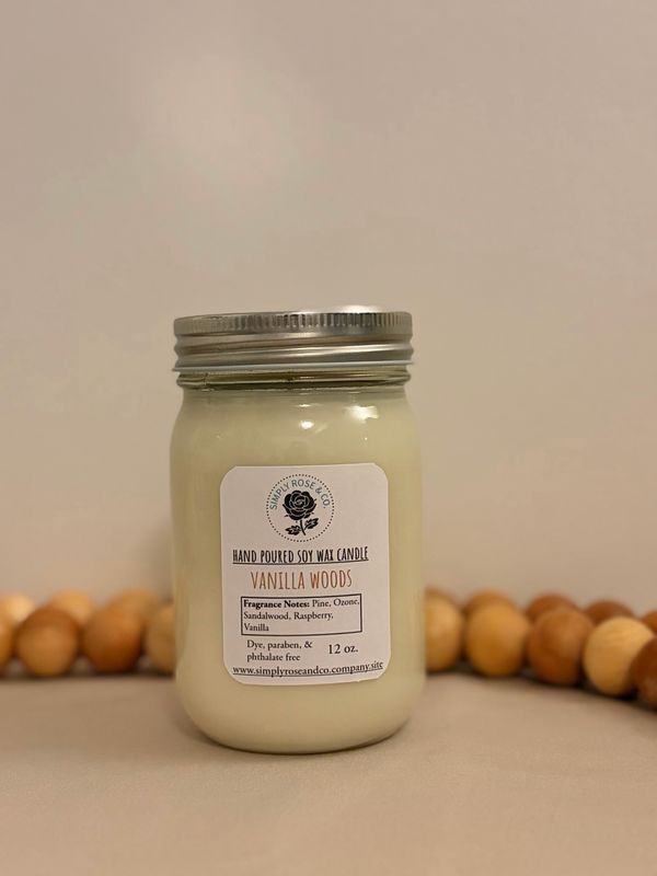 Vanilla Woods- 12 oz. Candle