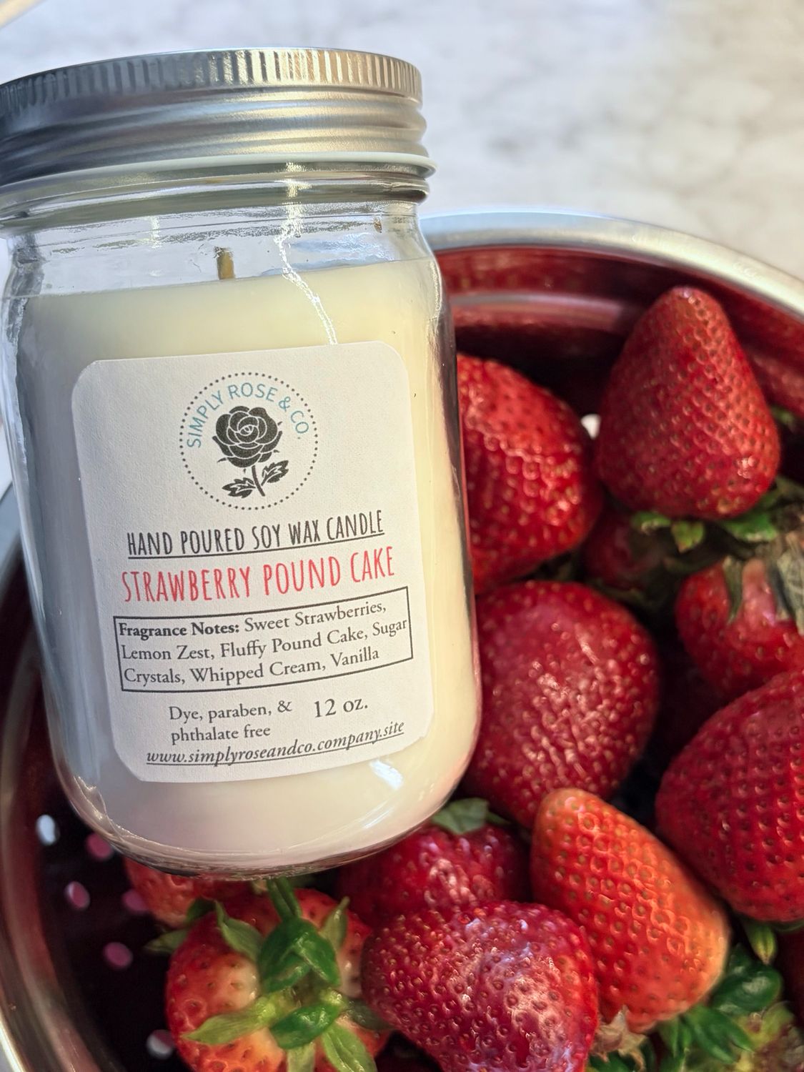 Strawberry Pound Cake- 12 oz. Candle