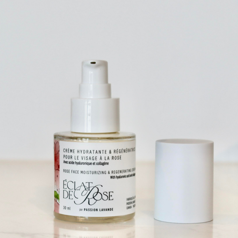 Crème hydratante &amp; régénératrice pour le visage à la rose - Avec acide hyaluronique et collagène