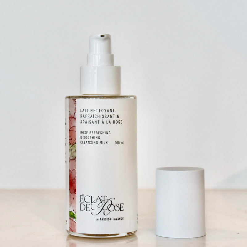 Lait nettoyant rafraîchissant &amp; apaisant à la rose