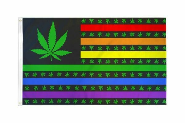 FLAG USA RAINBOW MARIJUANA 3X5FT