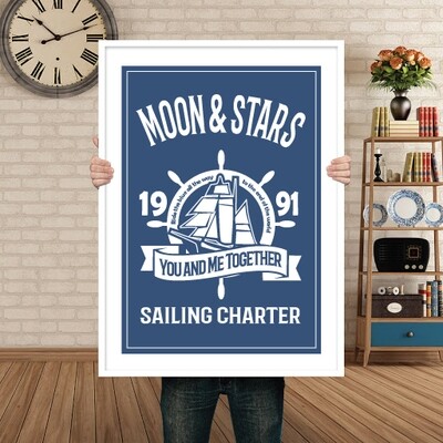 MOON & STARS SAILING CHARTER - POSTER