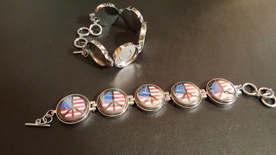 Artclix Peace Flag Bracelet Buttons