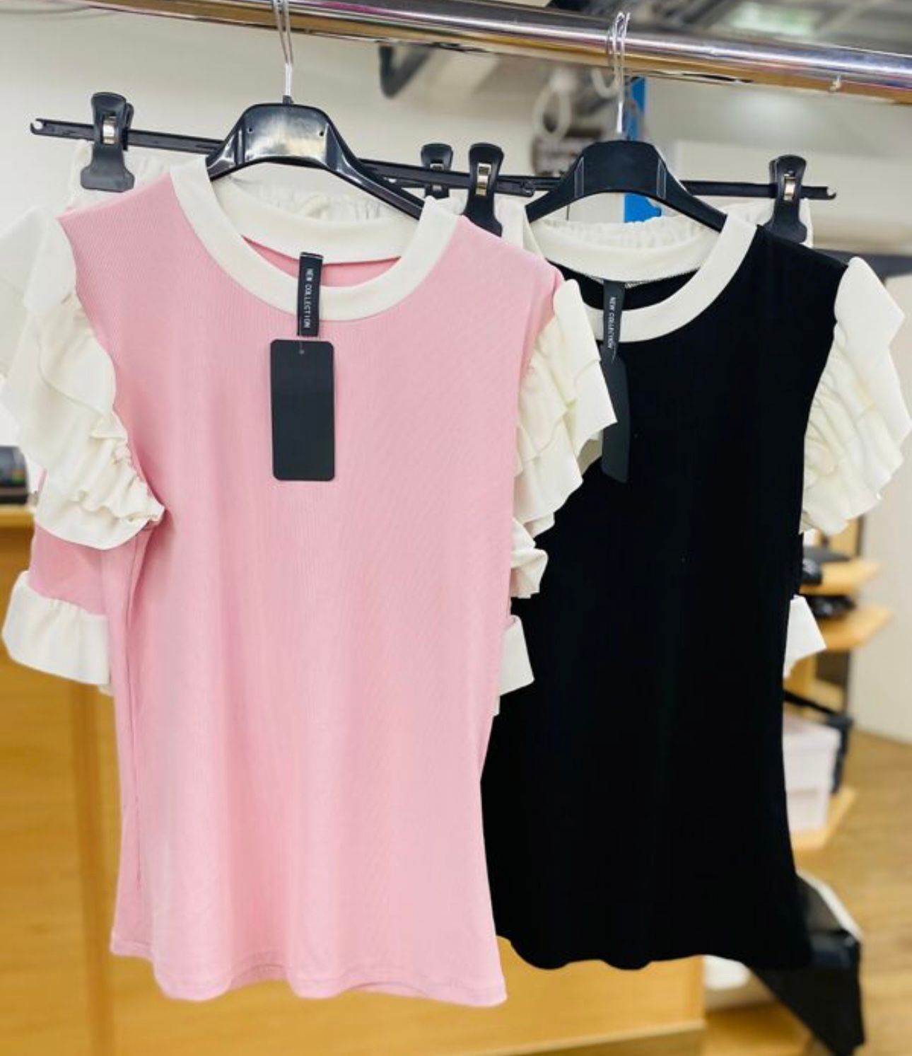 frill ribbed shorts &amp; top set