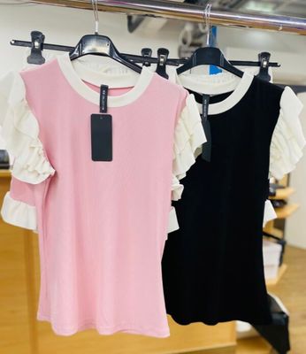 frill ribbed shorts &amp; top set