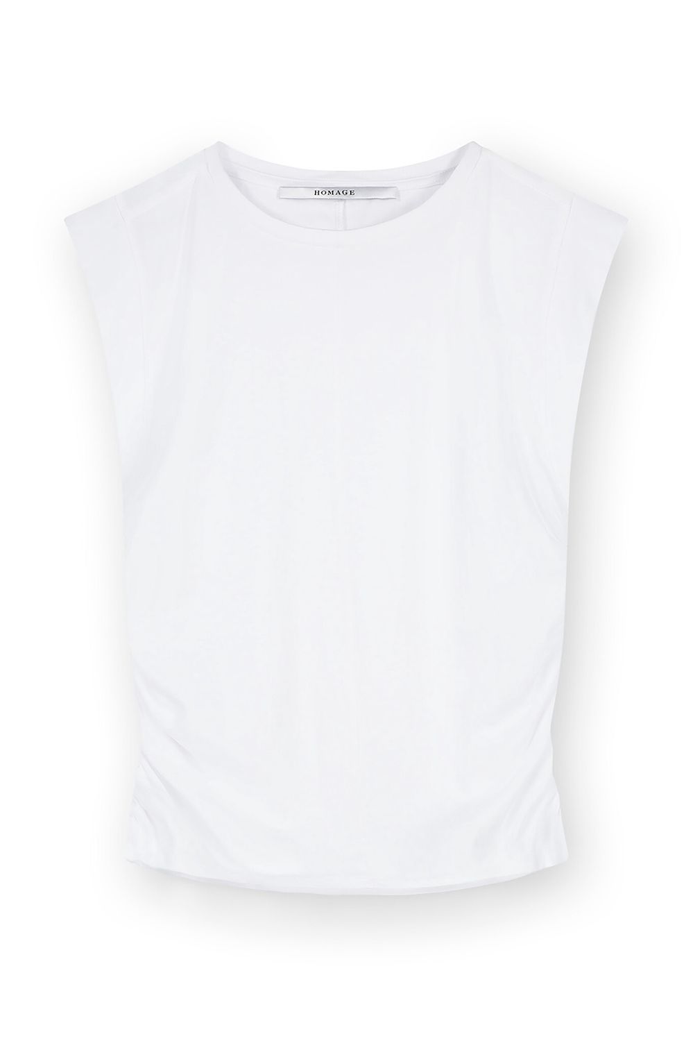 Sleeveless top shirt with gathering