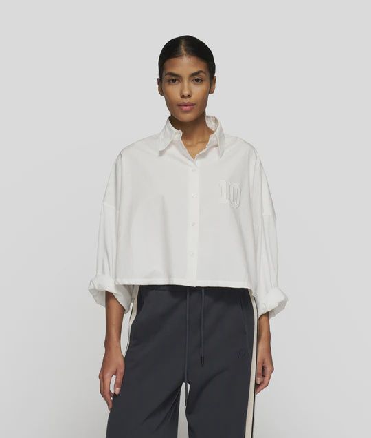 10DAYS Oversized cropped shirt blouse