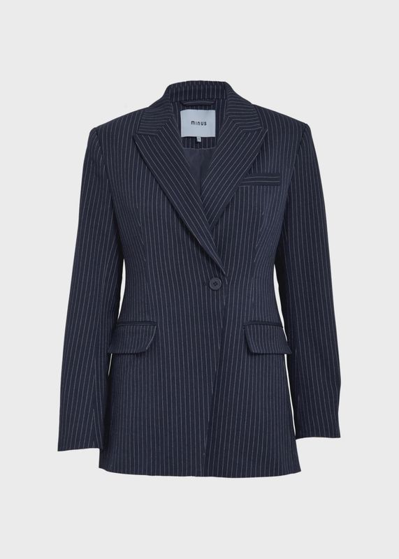 MIN Jelene Blazer blauw/wit gestreept