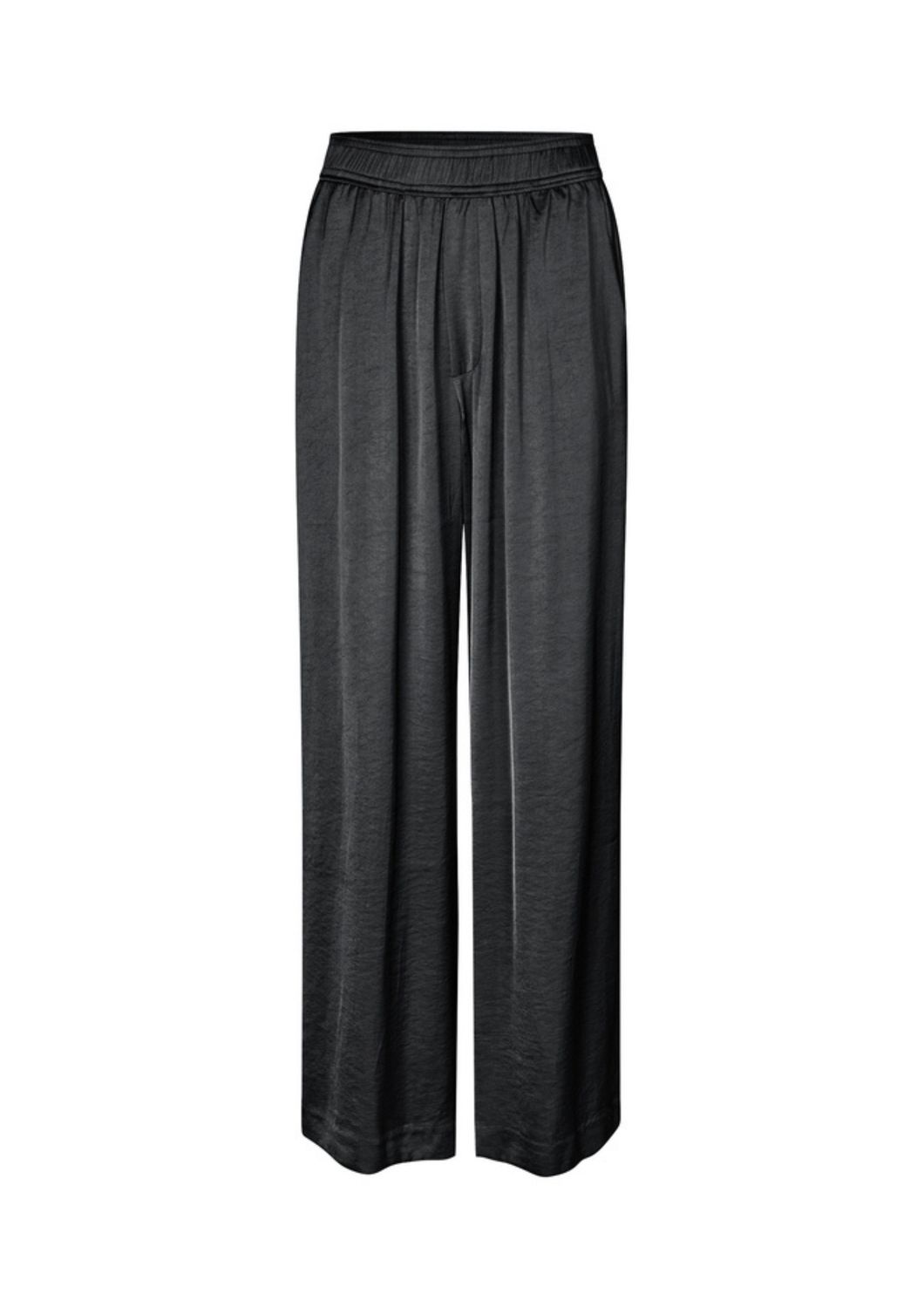 MbyM Asaka Quilana glanzende effen broek zwart