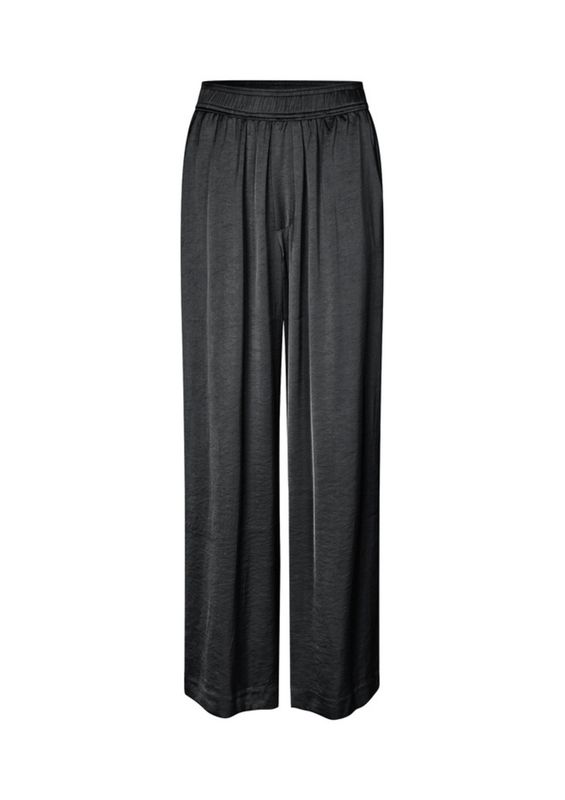 MbyM Asaka Quilana glanzende effen broek zwart