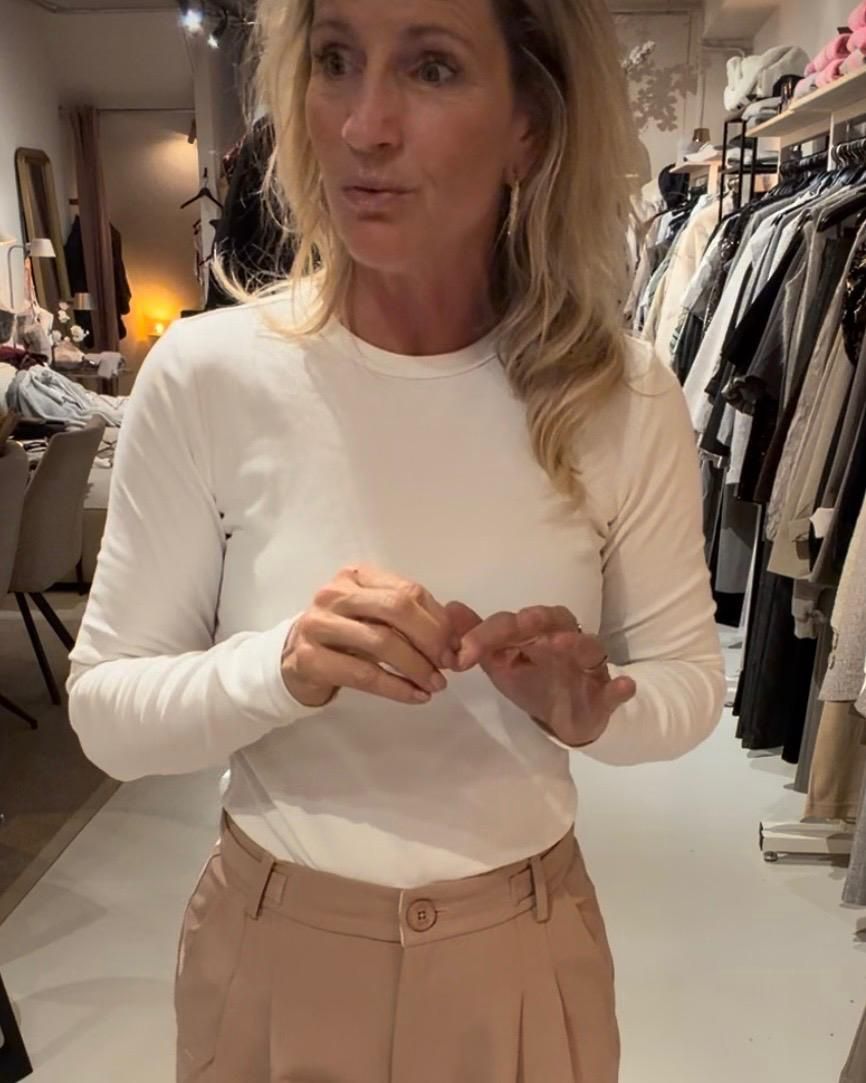 TURQ T Shirt Lange mouw Ribbel structuur