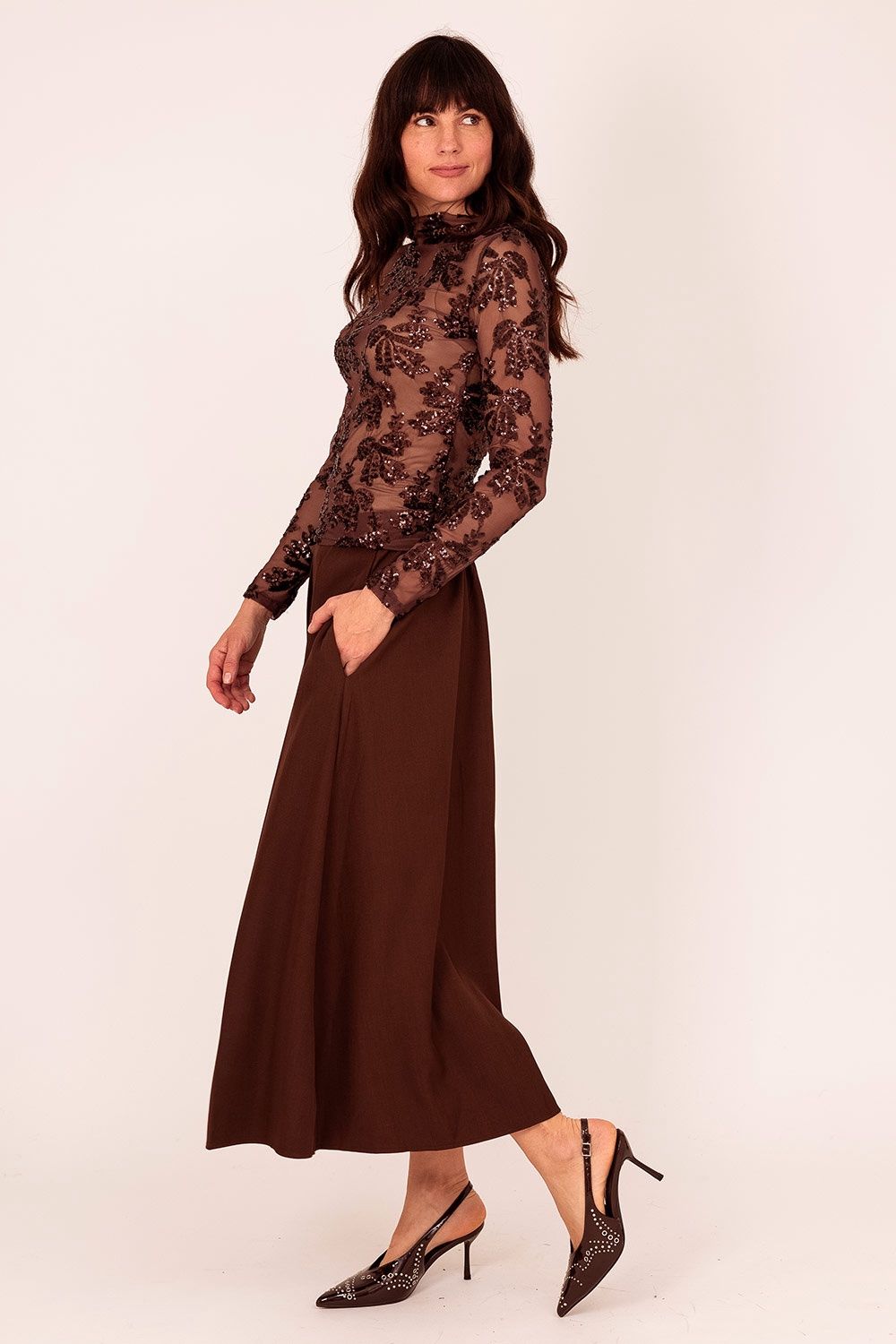 TURQ Glitter top lange mouw Garconne