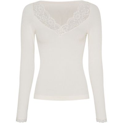 TIM V Hals lange mouw met kant