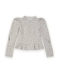 HOM Tweed Pemplum Top blouse