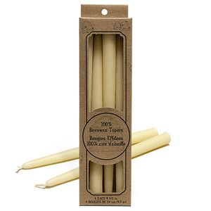 100% Beeswax Tapers 10&quot; (box of 4)