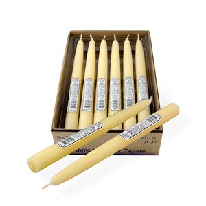 100%  Beeswax Tapers 9.5&quot; (box of 12)