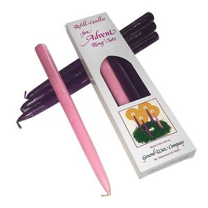 Advent Assortment Taper Candles 12&quot; w/ 3/4&quot; base