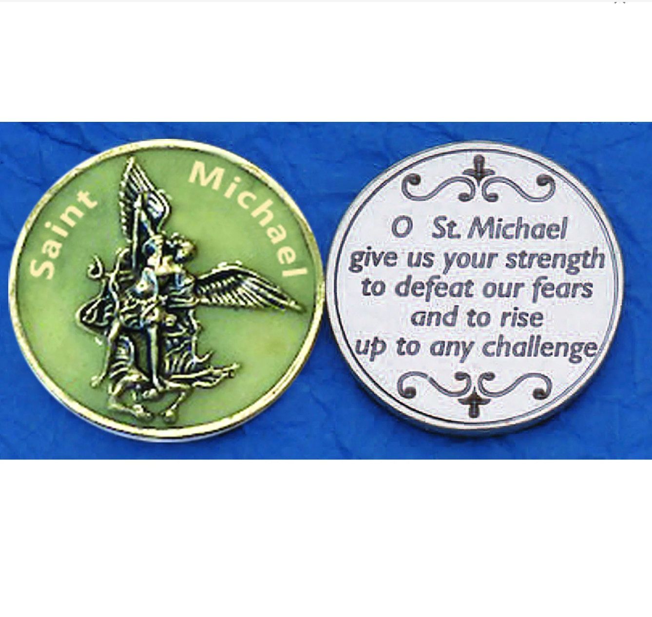 Archangel Michael &quot;Glow in the Dark&quot; prayer pocket coin/token