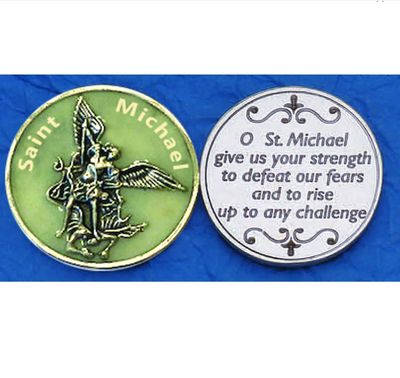 Archangel Michael &quot;Glow in the Dark&quot; prayer pocket coin/token