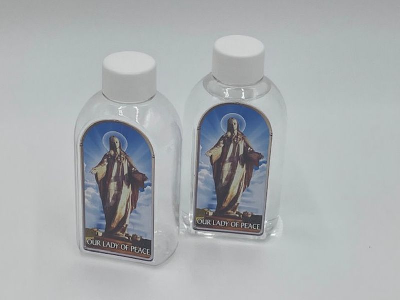 Our Lady of Peace Custom Plastic Holy Water Bottle