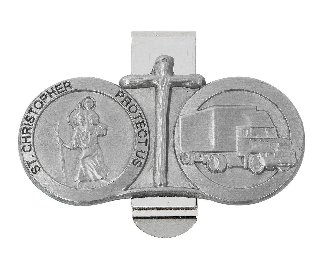 St Christopher 18 Wheeler Protection Visor Clip, Carded