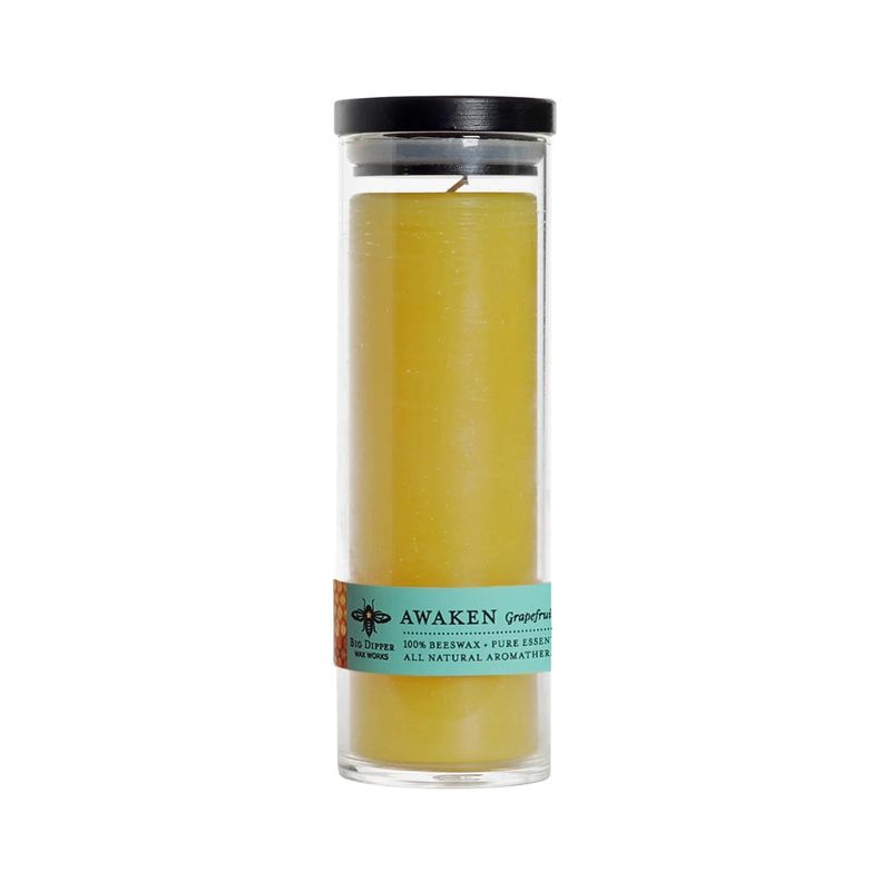 Beeswax Aromatherapy Sanctuary Candle in Glass - Awaken (Grapefruit + Spruce)