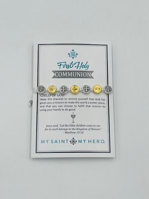 First Holy Communion St Benedict Bracelet - white