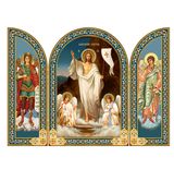 Resurrection of Christ with Angels Triptych Icon