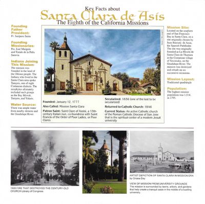 Santa Clara Mission Laminated Fact Sheet