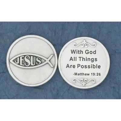 All Things Possible with God pocket prayer token/coin