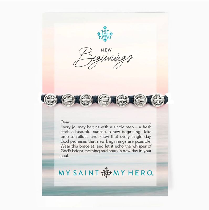 New Beginnings Benedictine Blessing Bracelet - slate
