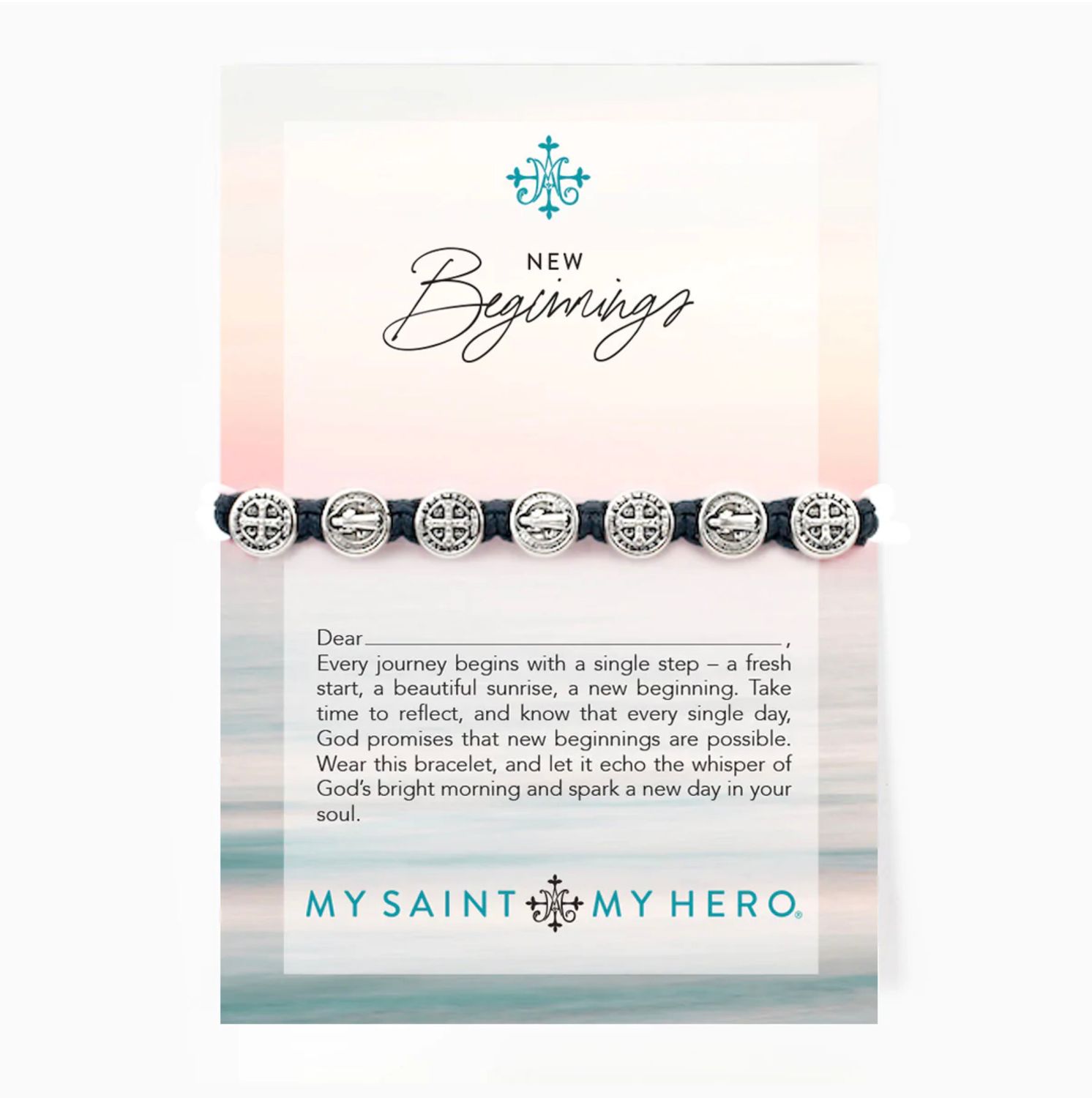 New Beginnings Benedictine Blessing Bracelet - slate