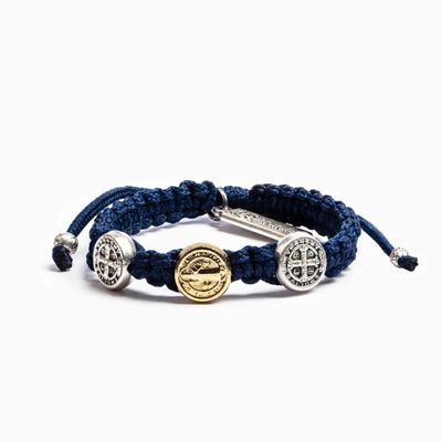 Benedictine Blessing Bracelet for Kids - navy blue