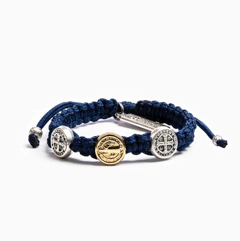 Benedictine Blessing Bracelet for Kids - navy blue