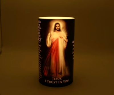 LED Candle 4x7- Divine Mercy