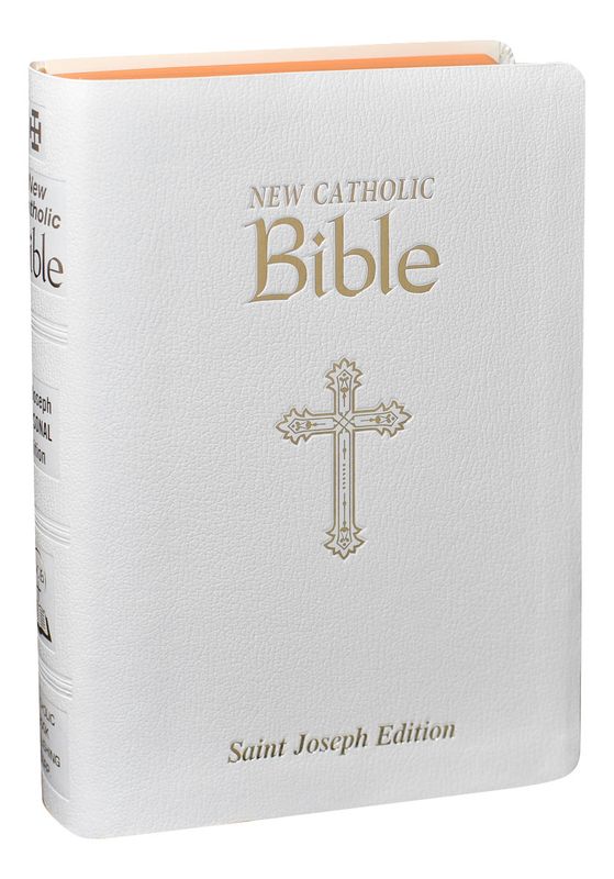 St Joseph Edition New Catholic Bible Personal Size White, Simulated Leather