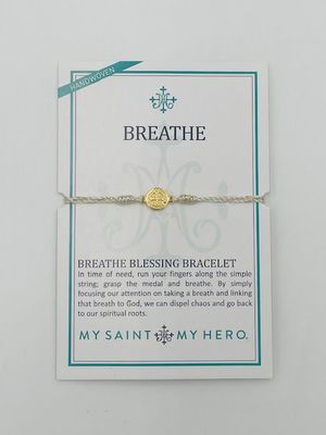 Breathe Benedictine Blessing Bracelet - gold thread/tone