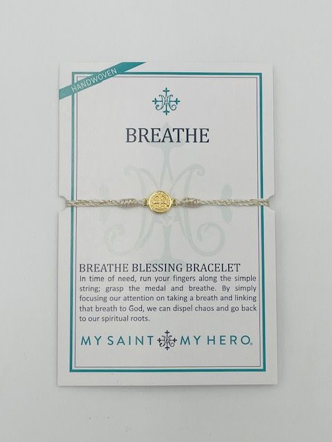 Breathe Benedictine Blessing Bracelet - gold thread/tone