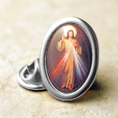 Divine Mercy Lapel Pin 3/4&quot;