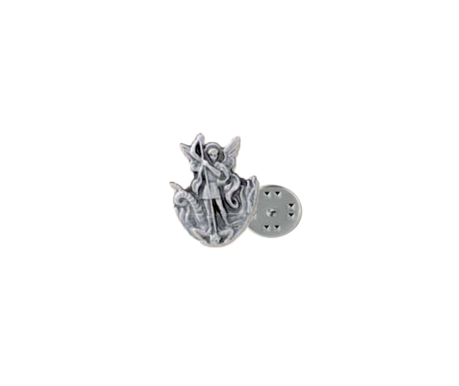 St Michael Lapel Pin - Silver-tone