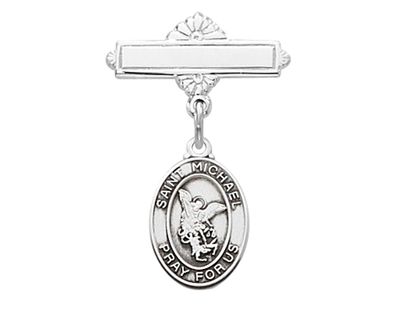Sterling Silver St Michael Baby Pin