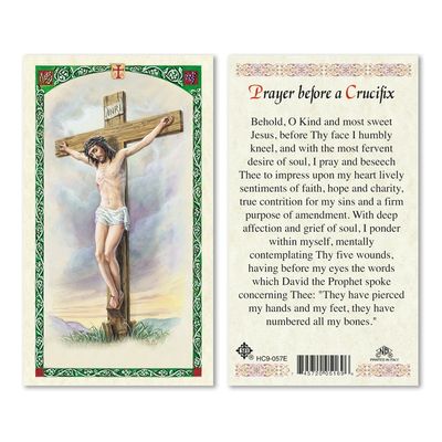HCd Crucifixion/&quot;Prayer before a Crucifix&quot;, laminated