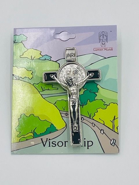 St Benedict Cross Auto Visor Clip