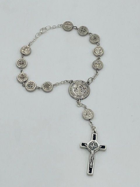 Saint Benedict medal One Decade Car Rosary for rearview mirror